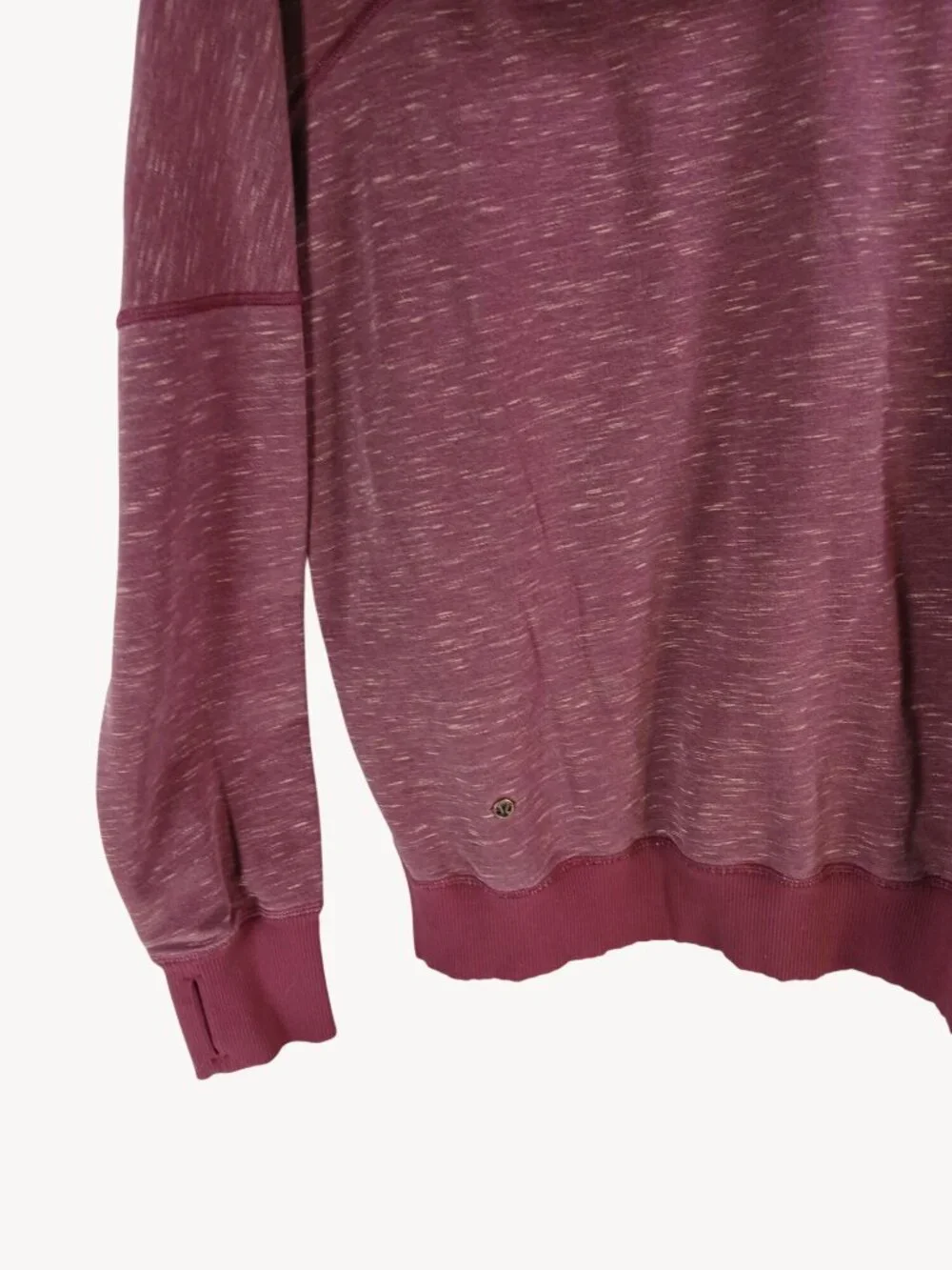 Lululemon Womens Burgundy Hoodie Om Roam Size 8 Heathered Berry Side Zippers - Picture 13 of 16